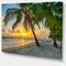 Designart - Beach in Caribbean Island of Barbados - Modern Seascape Canvas Artwork